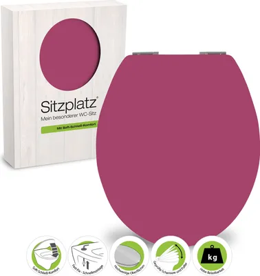 Produktbild von Sitzplatz® WC-Sitz mit Absenkautomatik, buntes Nachbildung Acino, Gloss Toilettensitz mit Holzkern, Fast-Fix Schnellbefestigung, Standard O Form oval, Metallscharnier, Toilettendeckel glänzend, 40335 1