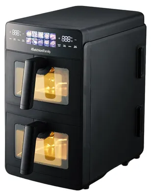 Heißluftfritteuse 10 l, Doppelkammer, 2600 W, digital, schwarz