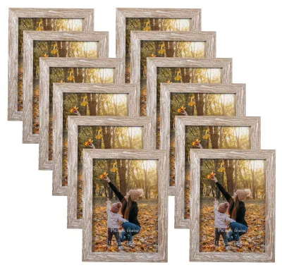 Produktbild von EXYGLO 12er Set Bilderrahmen 13x18 cm Natur Fotorahmen Collage Kunststoff