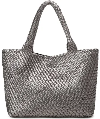 Productafbeelding van Omgoods - Dames Woven Handtas - Mode Schoudertas met Handvat en Schouderband - Vegan Leer