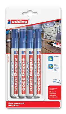 Produktbild von Edding 3300, Blau, Meißel, Mehrfarbig, 1 mm, 5 mm, Multi