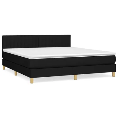 Produktbild von vidaXL Boxspringbett mit Matratze Schwarz 180x200 cm Stoff