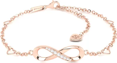 Obrázok produktu pre SERASAR | Strieborný Náhrdelník [Infinity] z Rose Gold | Farba: Ružové zlato | Dĺžka: 28cm