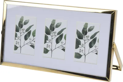 Obrázek produktu pro Kovový fotorámeček na tři fotografie, passe-partout, 22 x 12 x 1 cm