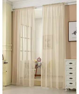 Obrázek produktu pro Záclona - Průsvitná - Semi-zatemňující - 140 x 245 cm - Sada 2 ks - Písková