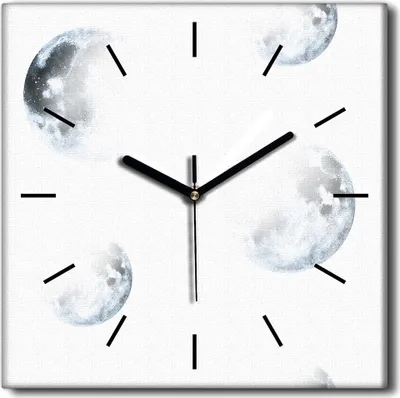 Produktbild von Coloray Uhr auf Leinwand 30x30 cm Wand Uhr Dekoration Wohnzimmer Segeltuch schwarze Hände -Mondschule