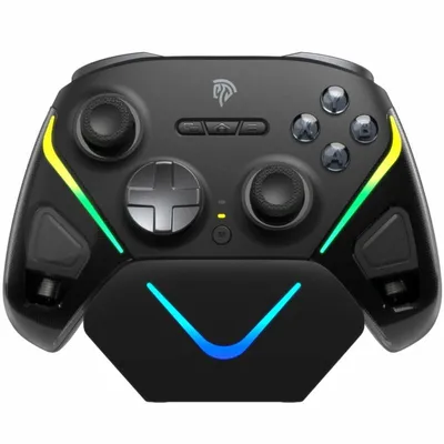 Obrázok produktu pre EasySMX D10, multiplatformný (PC, mobilné zariadenia, Switch), RGB, TMR joystick, RF 2,4 GHz/Bluetooth, čierny, bezdrôtový ovládač