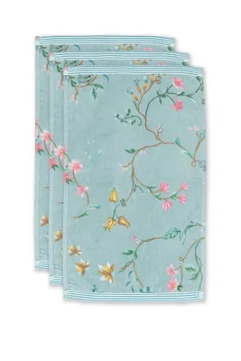 Produktbild von Pip Studio Gästetuch-Set Les Fleurs 3x Farbe Blau, Größe 30x50 x 3