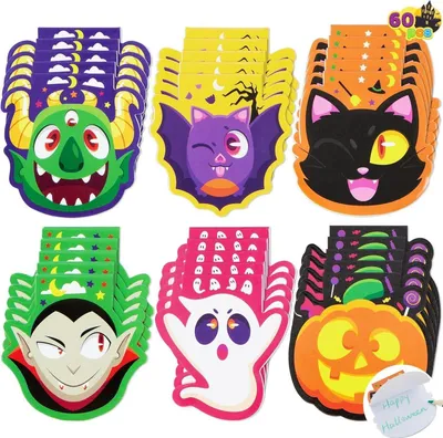 Obrázok produktu pre Halloween Mini poznámkový blok sada 60 kusov Strašidelné postavy pre deti Party Z HWARRIERUNIXBVXCQPA