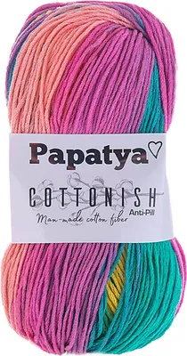 Produktbild von 100g Farbverlaufsgarn Papatya Baumwolleish Antipilling Strickgarn Häkelgarn
