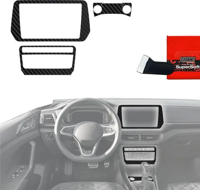 Produktbild von 4in1 Schutzfolien Grizz Protector für Mittelkonsole & Armaturenbrett - Volkswagen T-Cross (2025) Carbon Optik Matt Antifingerprint