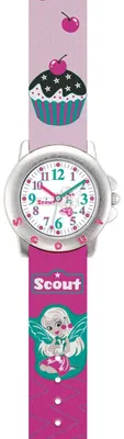 Produktbild von Scout Kinder Uhr Lernuhr Star Kids - Elfe, Muffin/Cupcake Pink Mädchen 280393036
