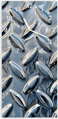 Produktbild von Wanduhr aus Glas mit Motiv Riffelblechmuster- 30 x 60 cm - inkl. Aufhängesystem