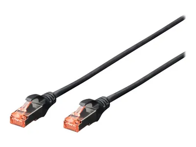 Zdjęcie produktu dla Digitus Kabel krosowy CAT 6 S/FTP, 10 sztuk, 0,25 m, Cat6, S/FTP (S-STP), RJ-45, RJ-45, Czarny