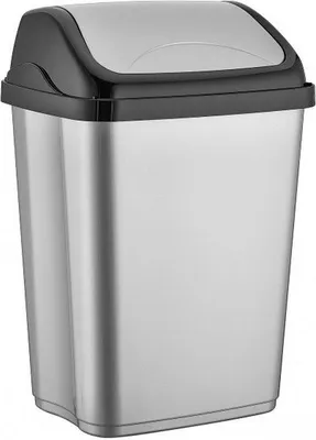 Produktbild von Silberner 50l Kunststoffmüllbehälter fürs Büro