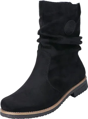 Produktbild von Rieker Damen Stiefelette geraffter Schaft Reißverschluss zweifarbige Sohle 73560, Größe:39 EU, Farbe:Schwarz