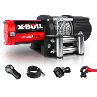 Produktbild von X-BULL Elektrický lanový navijak 13 m 12 V - 4500 LBS, ťažný navijak s diaľkovým ovládaním, výkonný terénny navijak 2041 kg, oceľové lano