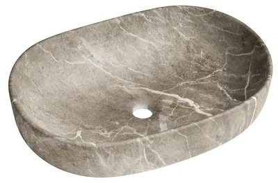 Produktbild von Sapho CALEO Keramik-Waschbecken zum Aufsetzen, 60x42cm, Breccia marmor