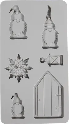 Zdjęcie produktu dla Silikonowa forma odlewnicza skrzat, 14,5x26x1cm, 6 form, pudełko 1 szt