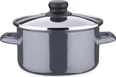 Zdjęcie produktu dla Garnek Emaliowany + Pokrywka 14Cm Black | 120214