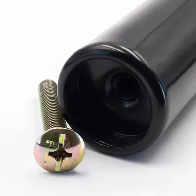 Produktbild von Möbelfuß aus Metall, 40 cm hoher I-förmiger Stützfuß in Schwarz für die Nachrüstung von Möbeln