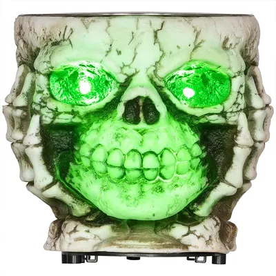 Produktbild von Halloween Dekoration Skelett-Süßigkeitenschale mit leuchtenden Augen & gruseligem Klang Gruselrequisiten Dekorationen für Halloween