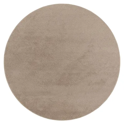 Immagine prodotto di Tappeto lavabile Soggiorno a pelo corto Colore singolo Stile moderno Morbido Taupe Dimensioni 80 cm Rotondo