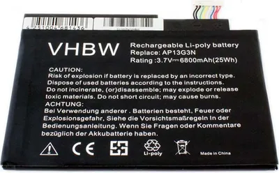 Produktbild von vhbw Akku Ersatz für Acer AP13G3N, KT.00203.005 für Notebook (6800 mAh, 3,7 V, Li-Polymer)