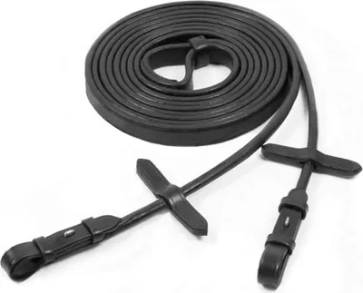 Image de Schockemöhle Sports Rênes de candélabre cousues en rond Black / Silver WB