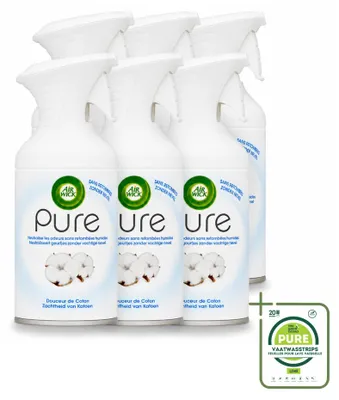 Zdjęcie produktu dla 6 sztuk sprayu do pomieszczeń Air Wick - zapach "Miękkość bawełny" - 250 ml - opakowanie zbiorcze