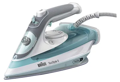 Obrázok produktu pre Braun TexStyle 3 SI 5017 GR, Naparovacia žehlička, Keramická žehliaca plocha, 2 m, 190 g/min, Šedá, Tyrkysová, Biela, 150 g/min