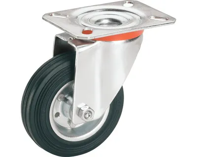 Produktbild von Tarrox Transport-Geräte-Lenkrolle, bis 100 kg, mit Platte, 125 x 157 x 37 mm