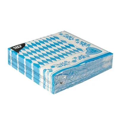 Zdjęcie produktu dla Papstar Servietten Motiv Bayrisch Blau 3lagig 40x40cm 50 Stück