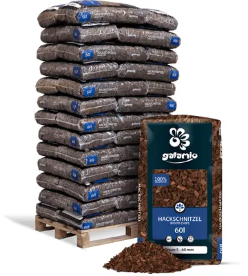 Produktbild von Galamio Holzhackschnitzel Braun 60l x 39 Sack 2340l Palette
