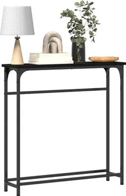 Produktbild von "2026 Aktion"Konsolentisch/Beistelltisch Moderner design - Sofatisch für Wohnzimmer - mit Regal Schwarz Eichen-Optik 75x19,5x75 cm DEMöbel 8485701