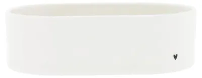 Produktbild von Tablett für Essig- & Ölflasche weiß mit Herz 18,5x11cm Bastion Collections