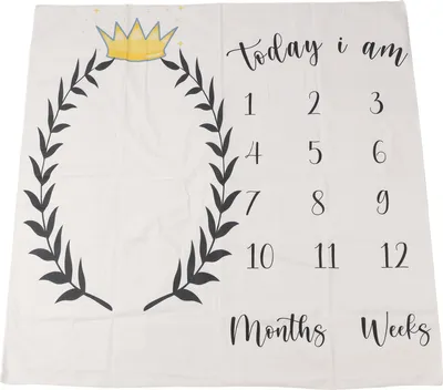 Productafbeelding van Baby-mijlpaaldekenset met maandelijkse foto-accessoires, 39,4 x 39,4 inch, zachte polyestermat voor baby's en peuters