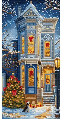 Productafbeelding van Letistitch Kreuzstich Stickpackung "Viktorianische Weihnachten", Zählmuster, 19x39cm