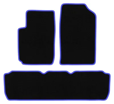Produktbild von Velours-Fußmatten für Citroen Xsara Picasso 1997-2010 (Minivan) – 3-tlg, Schwarz/Blau, passgenau – Wielganizator CARLUX
