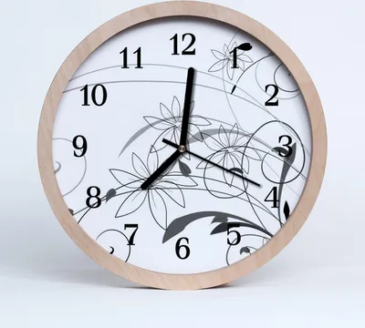 Produktbild von Holzuhr 30fi cm wanduhr - Blumen-Kunst-Blumen