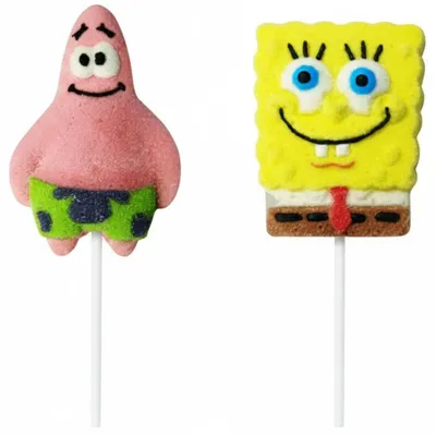 Produktbild von Hussel Marshmallow Lollipops Spongebob, 1x45g