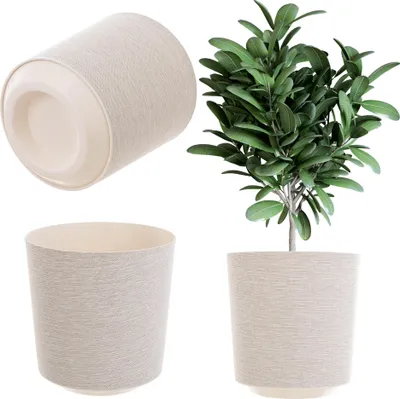 Obrázok produktu pre KADAX kvetináč plastový obal na kvetináč 30 cm krémový