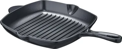 Produktbild von Grillpfanne 27x27 cm, Gusseisen, schwarz/grau - b.iron