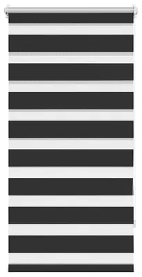 Imagen del producto de vidaXL, Tela de rayas de cebra, rollo de 80,9 x 150 cm, ancho de tela de 76,7 cm, color negro