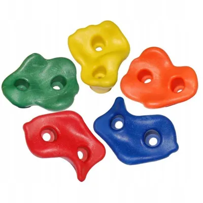 Produktbild von TRIBECCO Klettergriffe 5er-Set mit Befestigung – für Indoor & Outdoor Kletterwände (Mix)