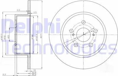 Produktbild von 2x DELPHI Bremsscheibe BG3922 für TOYOTA Avensis Kombi (_T22_) AVENSIS (_T22_)