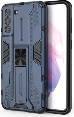 Immagine prodotto di Custodia per Samsung Galaxy S21 Plus 5G a doppio strato PC e TPU antiurto con paraurti e supporto blu