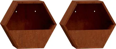 Produktbild von vidaXL Wand-Pflanzkübel 2 Stk. Rostig Cortenstahl 30x10x25 cm