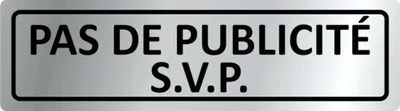 Produktbild von Aufkleber Pas de publicité s.v.p. silber 25 x 90 mm