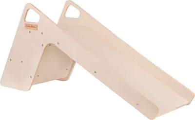 Obrázek produktu pro KiddyMoon Dřevěná skluzavka/sedátko pro děti Stabilní skluzavka pro batolata 2v1 Multifunkční klouzavá dřevěná hračka Montessori Dětská volně stojící skluzavka, velká, přírodní